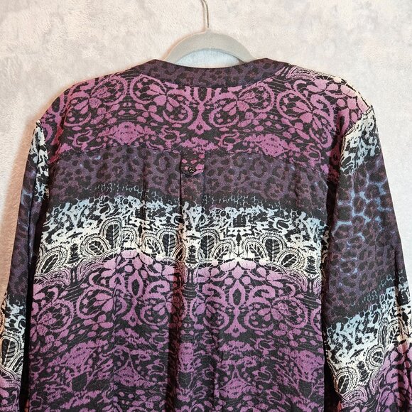 Roz & Ali  Womens 3X Animal and geometric Print Blouse Office casual date modest - Picture 9 of 12